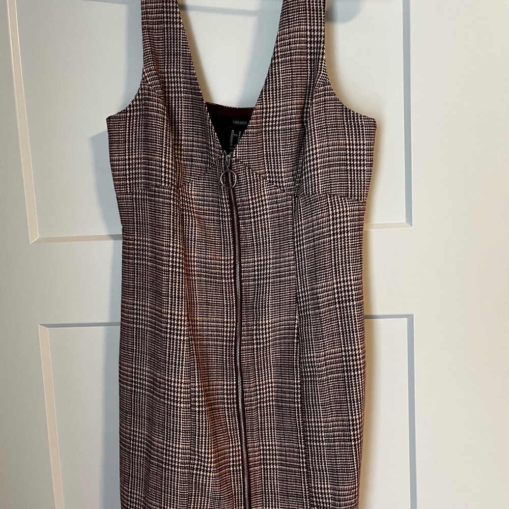Forever 21 Black and White Plaid Mini Dress